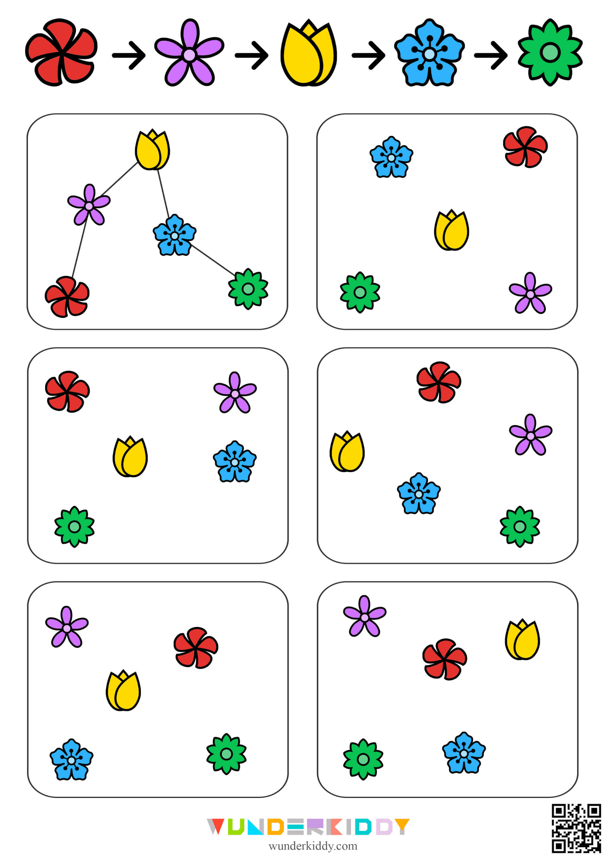 Connect the Flowers Worksheet - Image 3