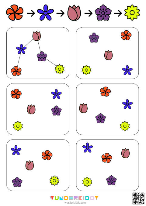 Arbeitsblatt «Blumen verbinden» - Bild 6