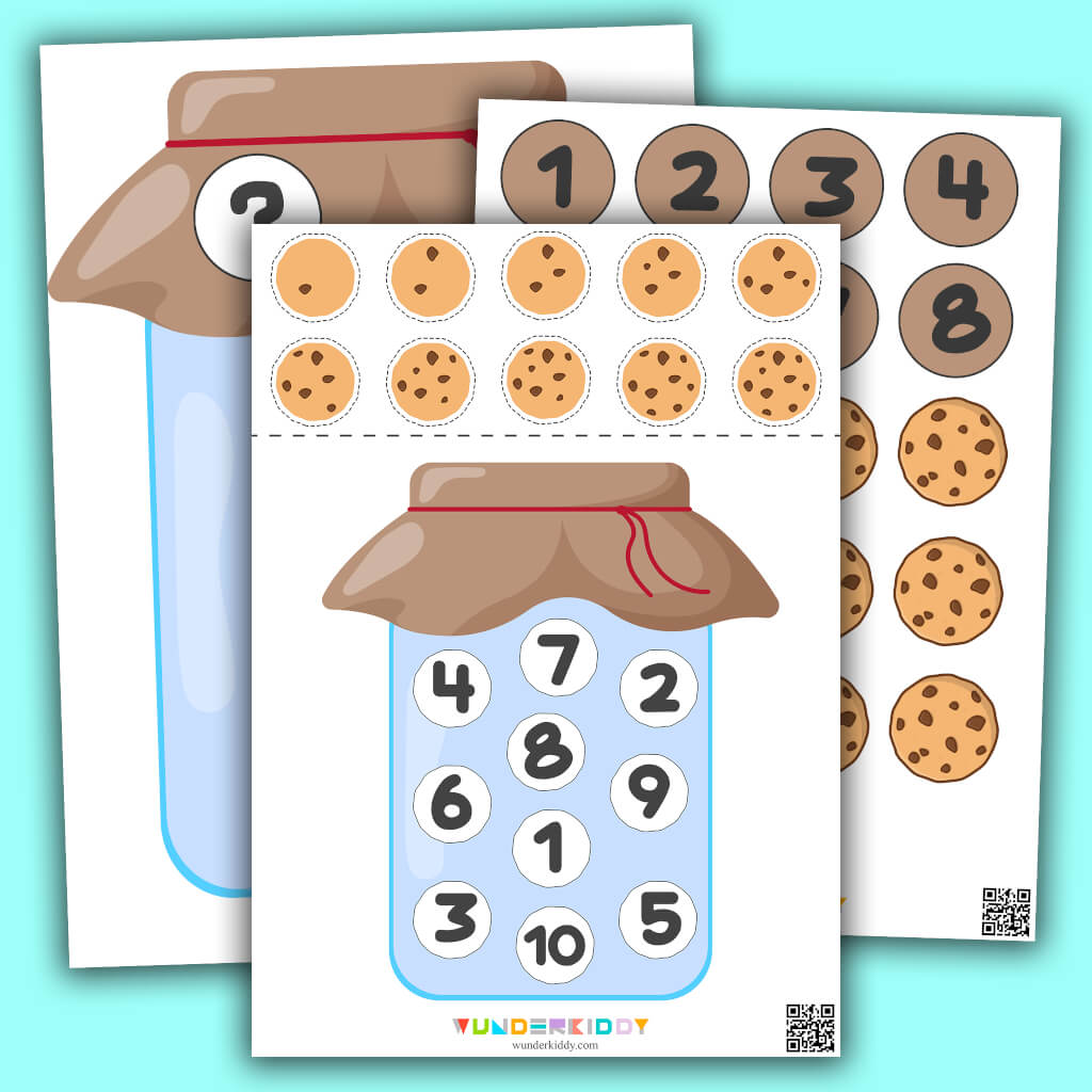 Printable Cookie Jar Counting Worksheet For Kindergarten