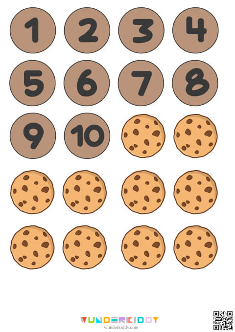 Printable Cookie Jar Counting Worksheet for Kindergarten