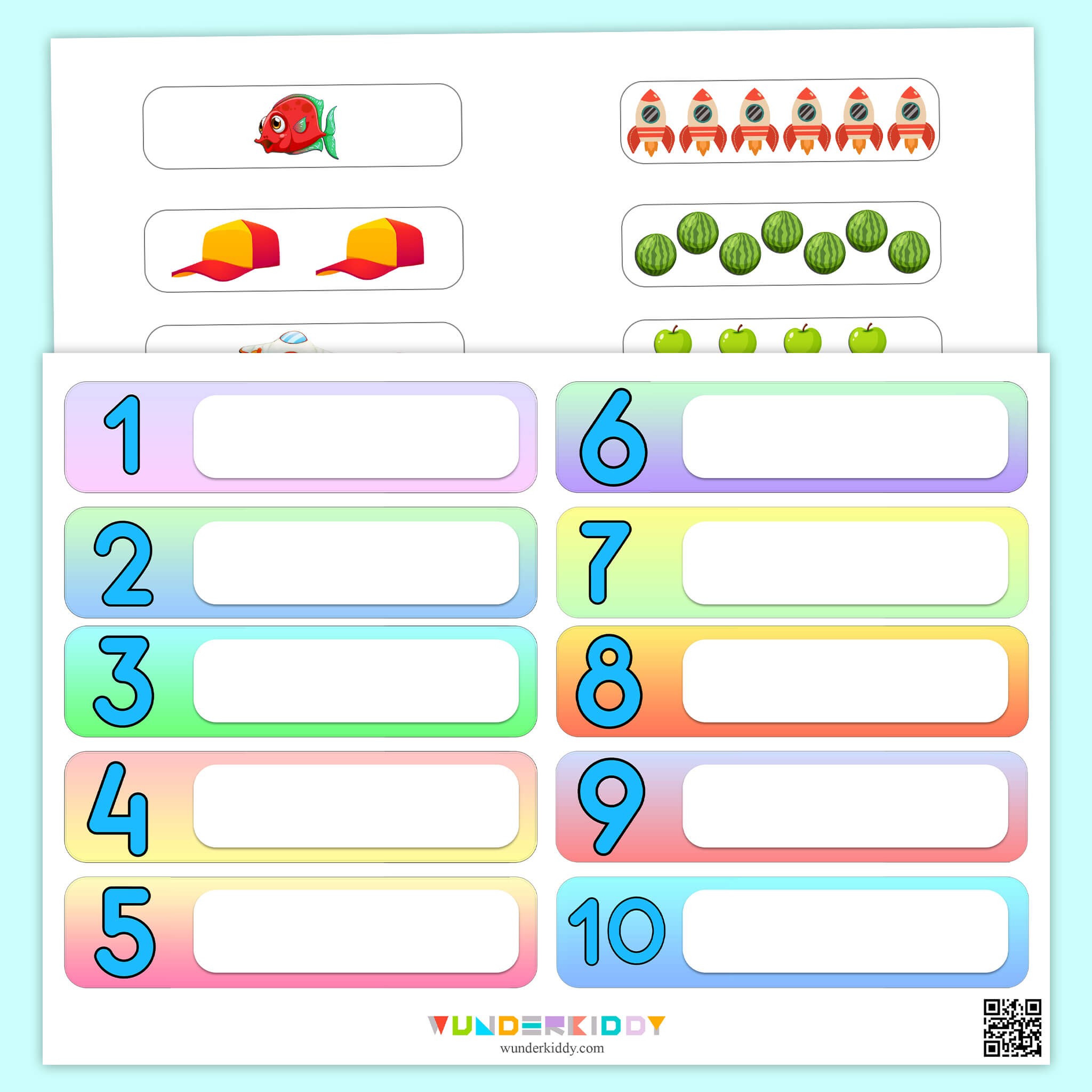 Colored Math Flashcards