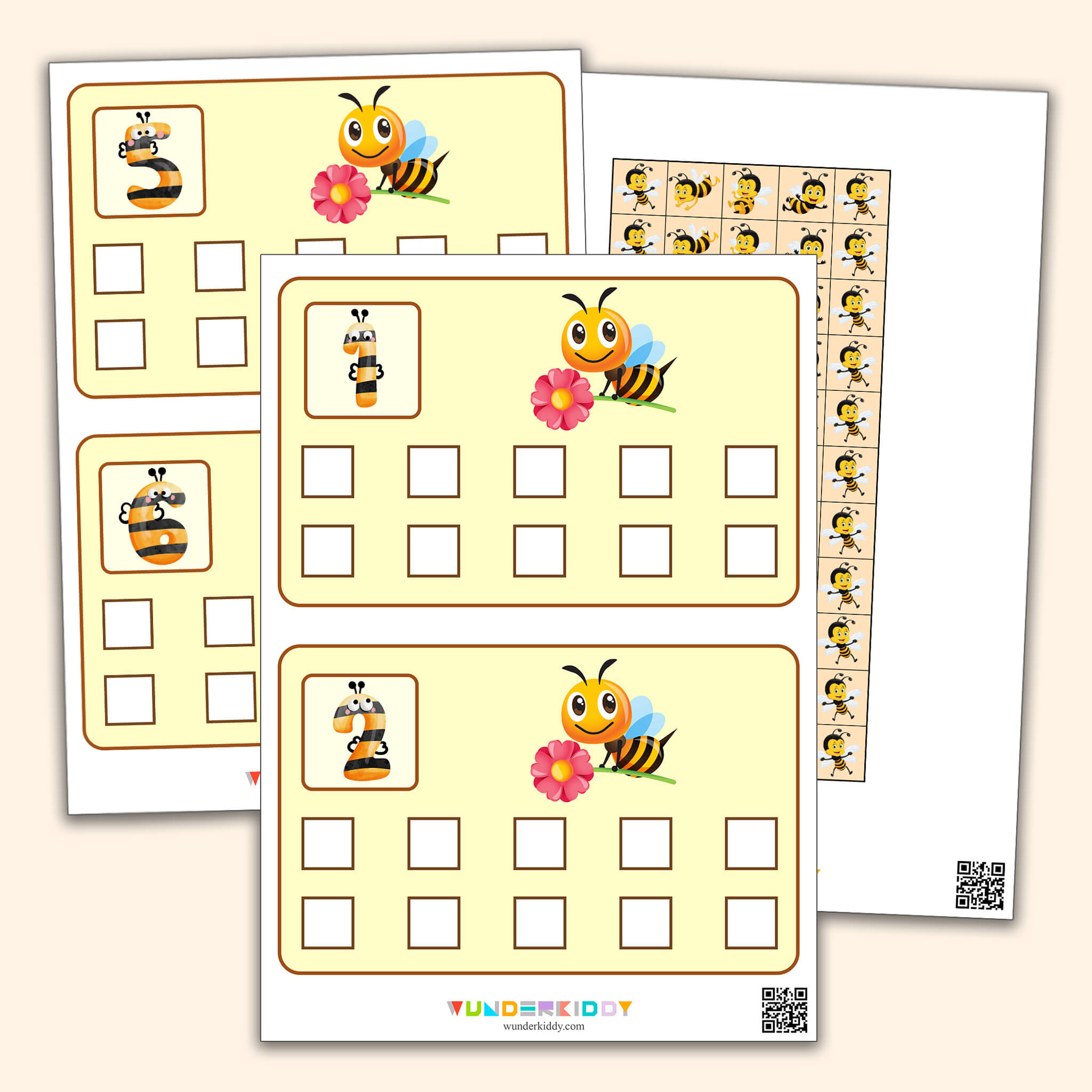 Flashcards to Practice Counting How Many Bees?