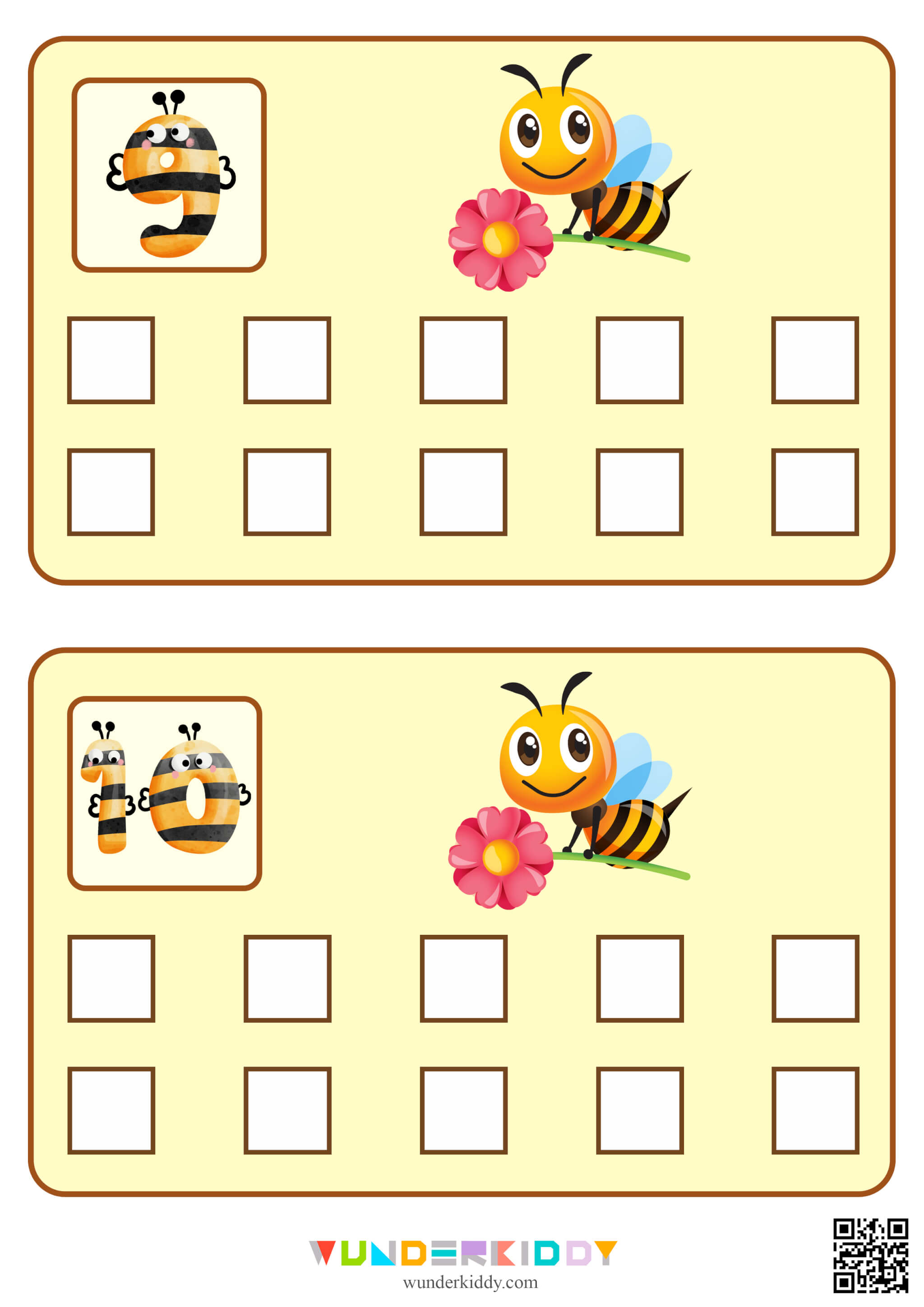 Worksheets «Counting bees»
