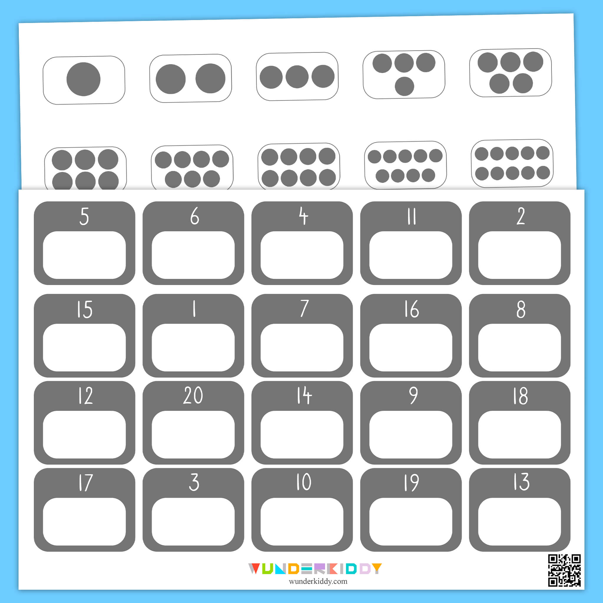 Counting Dots 1-20 Matching Game