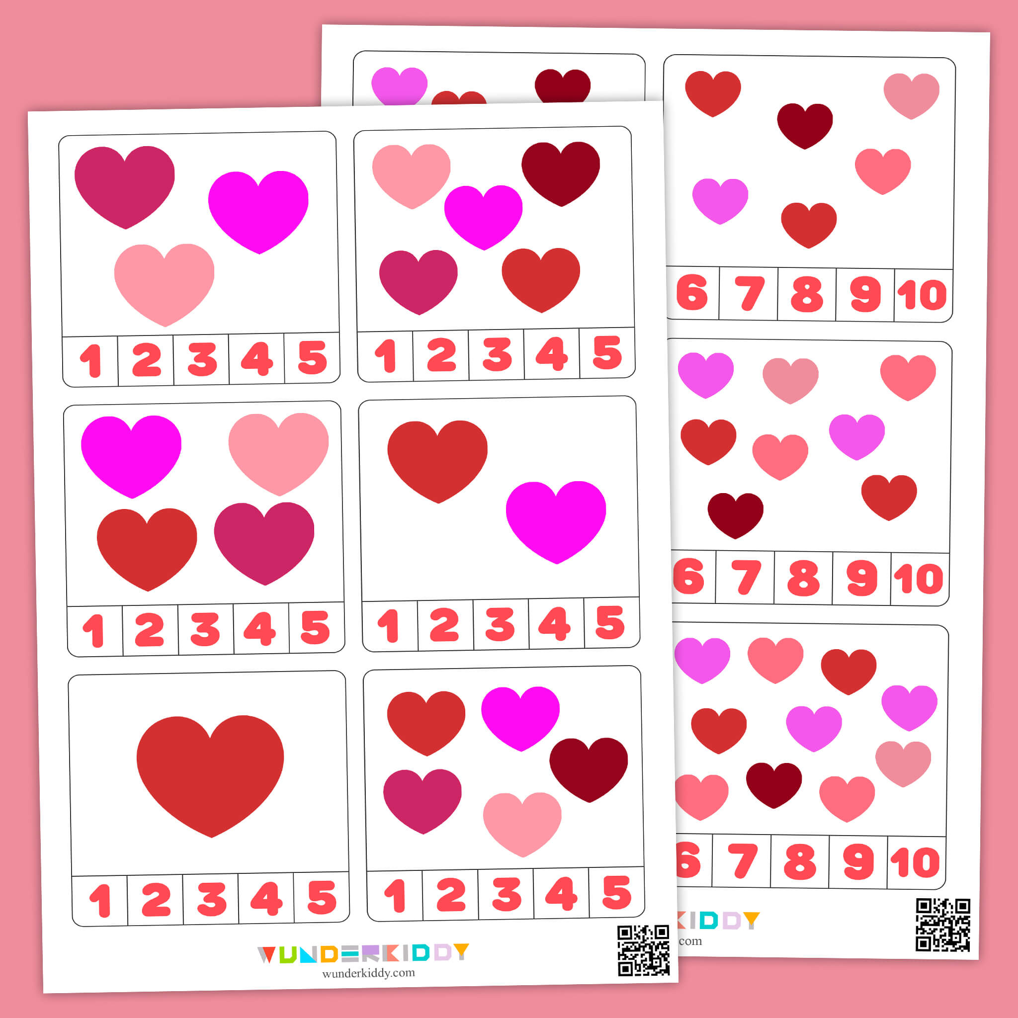 Count the Hearts: Numbers 1-10