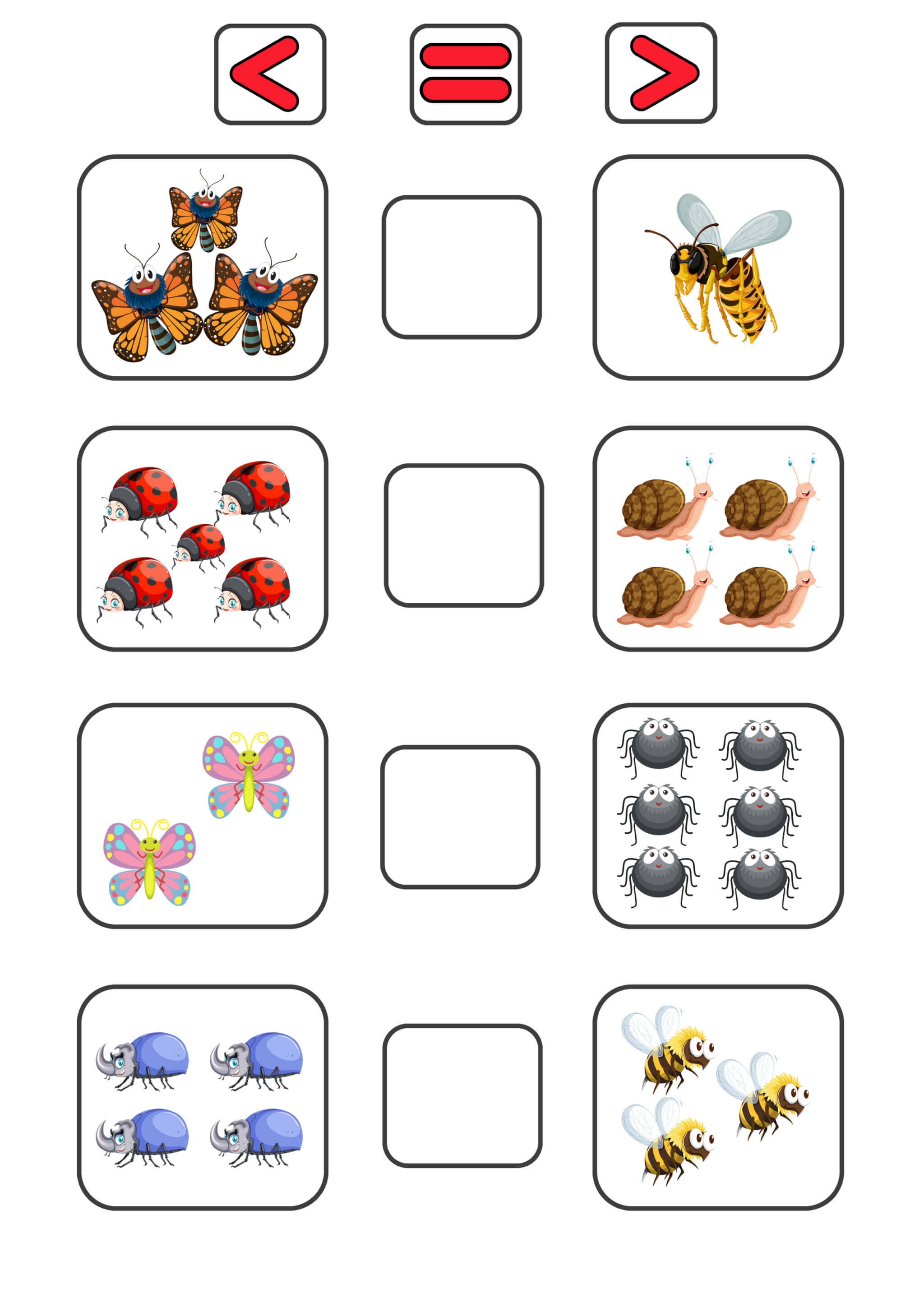 Worksheet Comparing Numbers Insects - Image 2