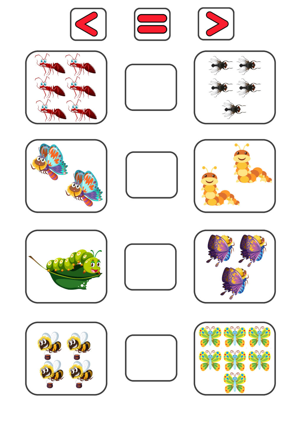 Activity sheet «Counting insects» - Download or print for free