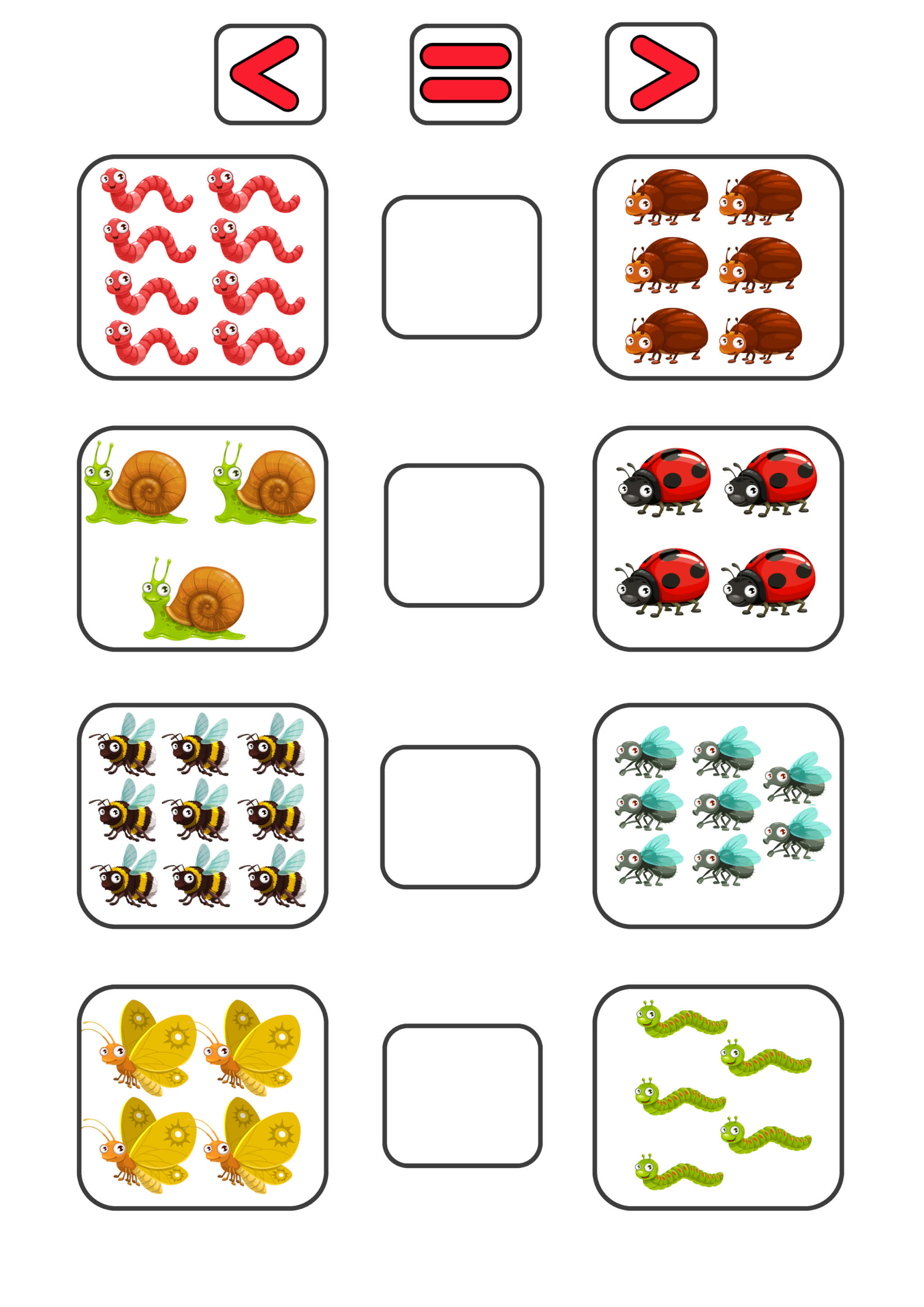 Worksheet Comparing Numbers Insects - Image 4