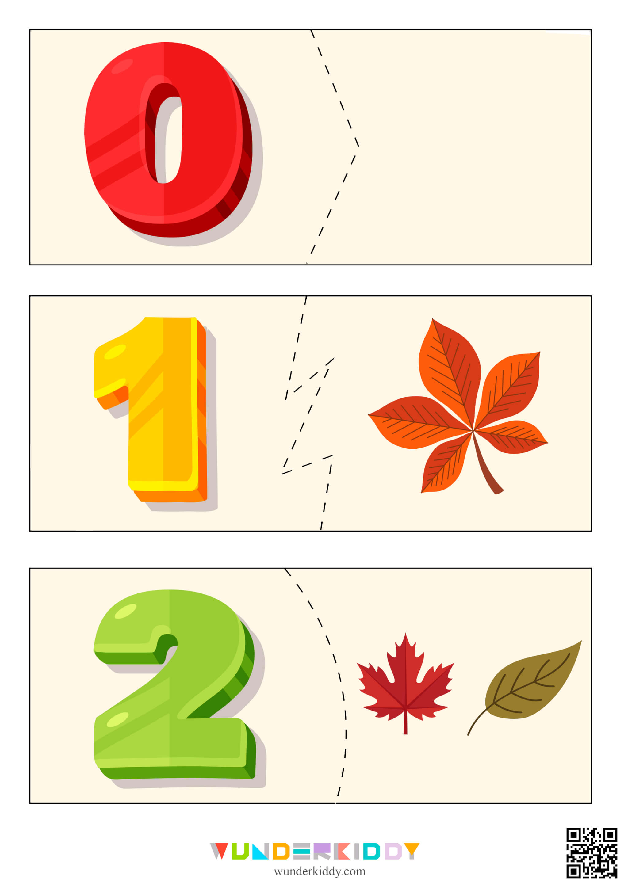 Math Flashcards for Matching Game Count the Leaves - Image 2