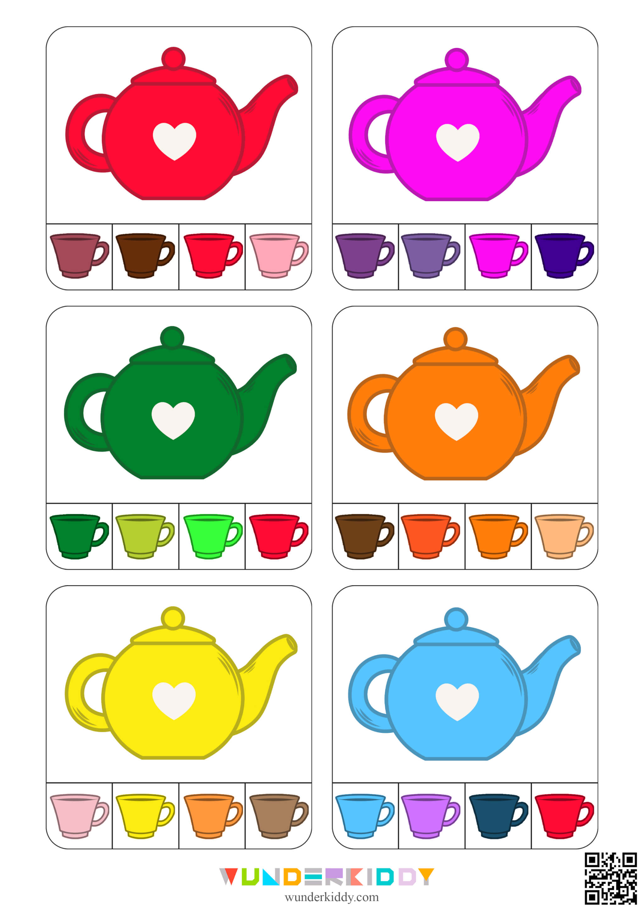 Обучающее задание для малышей «Чайник и чашки» - Изображение 2