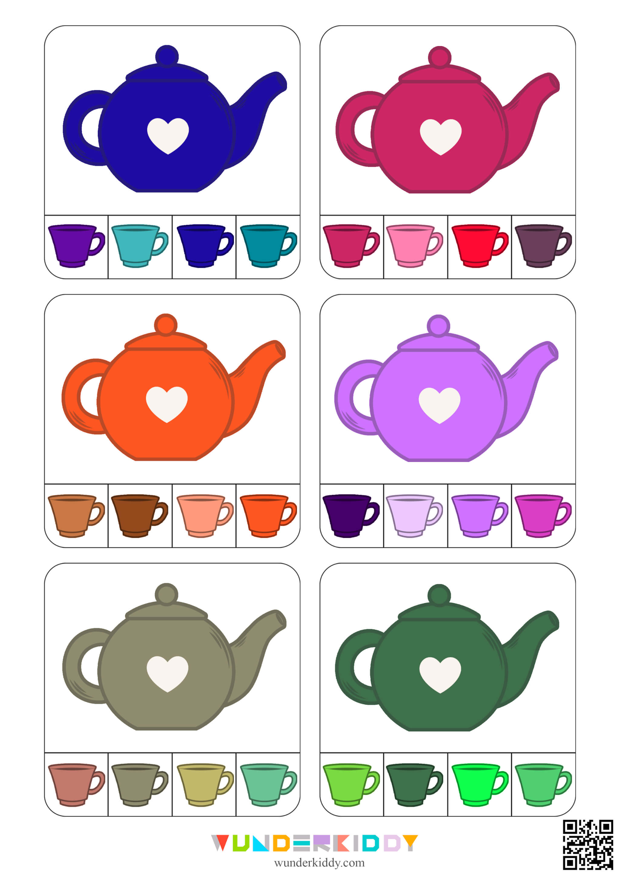 Обучающее задание для малышей «Чайник и чашки» - Изображение 3