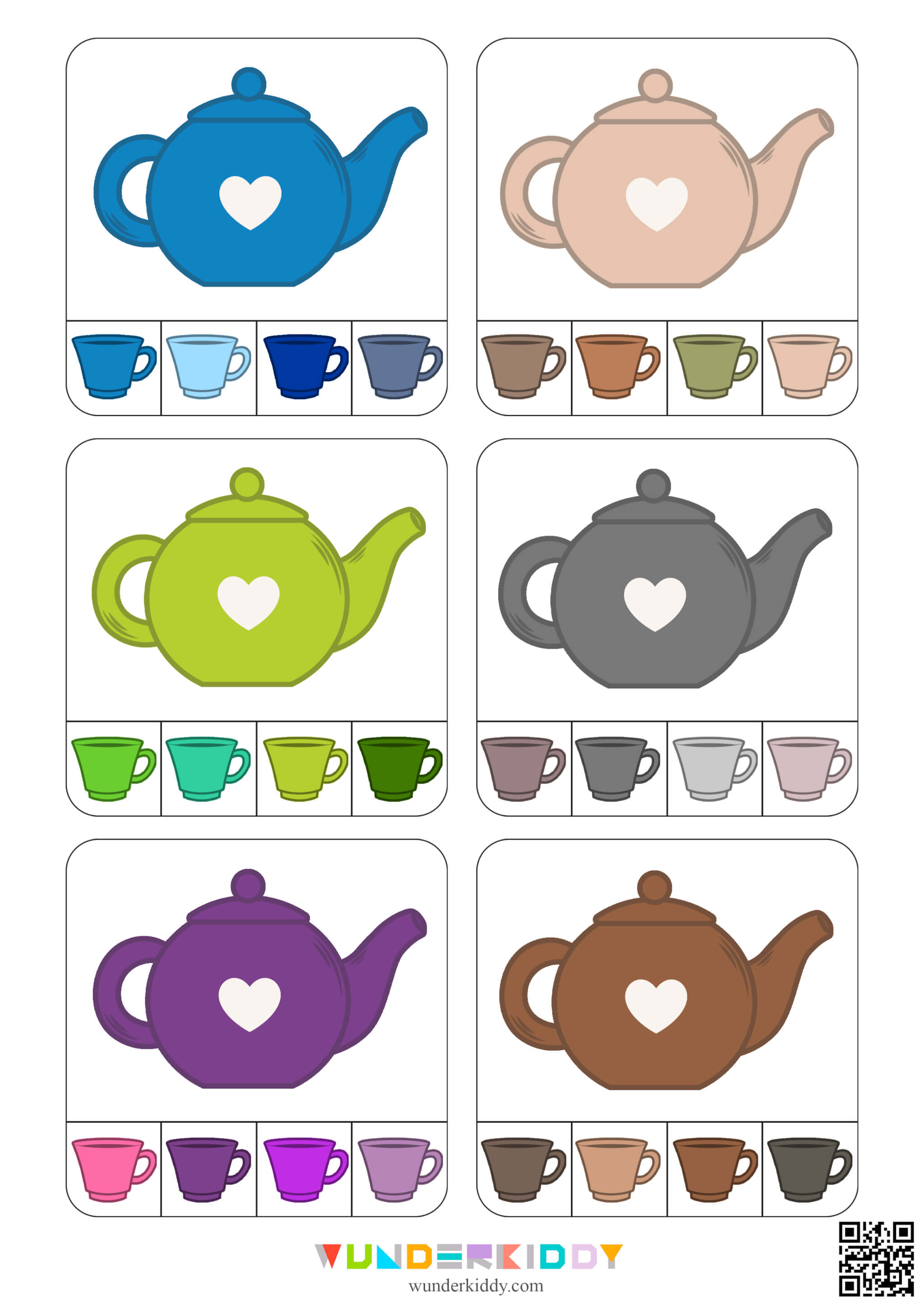 Обучающее задание для малышей «Чайник и чашки» - Изображение 4