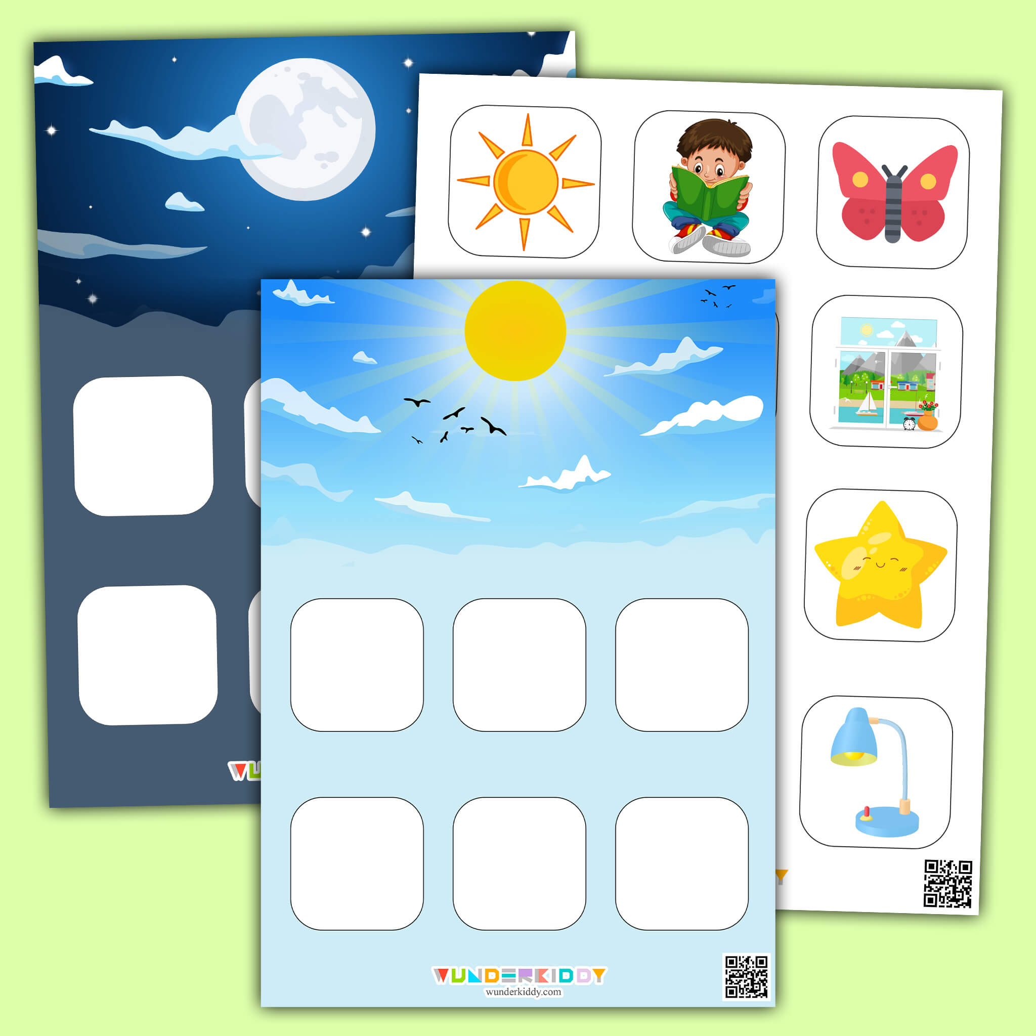 Printable Day and Night Sorting Activity for Toddlers