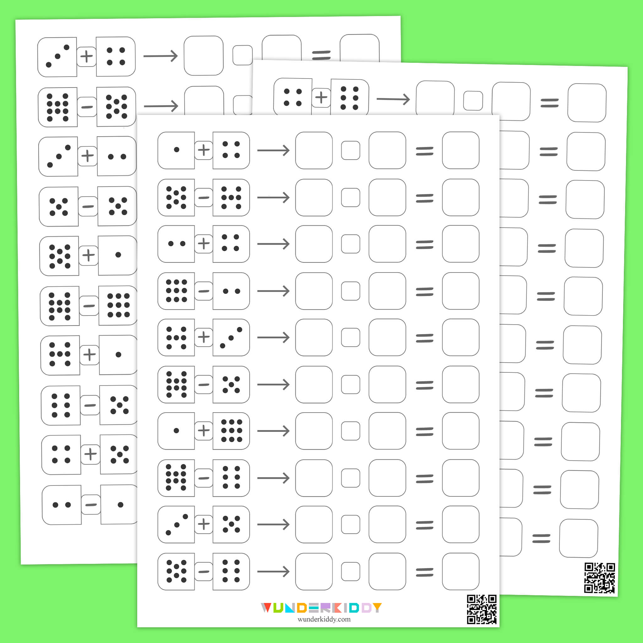 Domino Addition Subtraction Worksheets