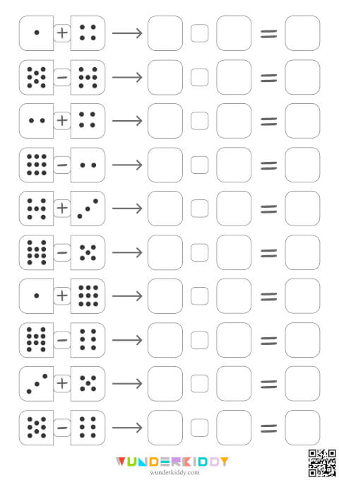 Domino Addition Subtraction Worksheets - Image 2