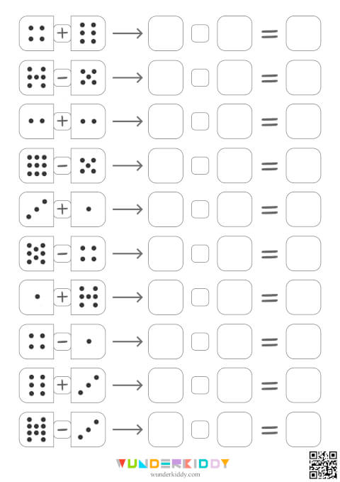Domino Addition Subtraction Worksheets - Image 4