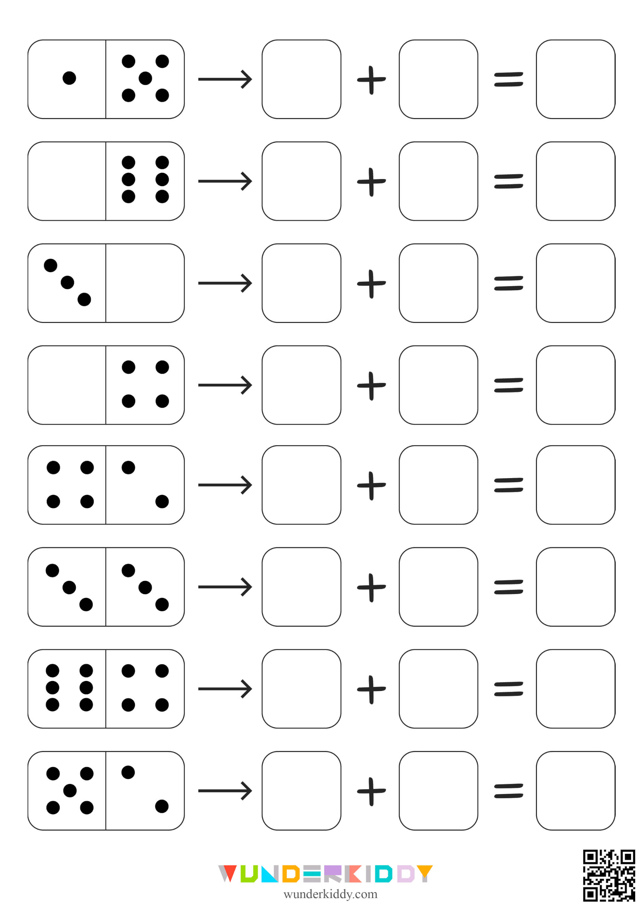 Domino Addition Within 10 Worksheets - Image 2