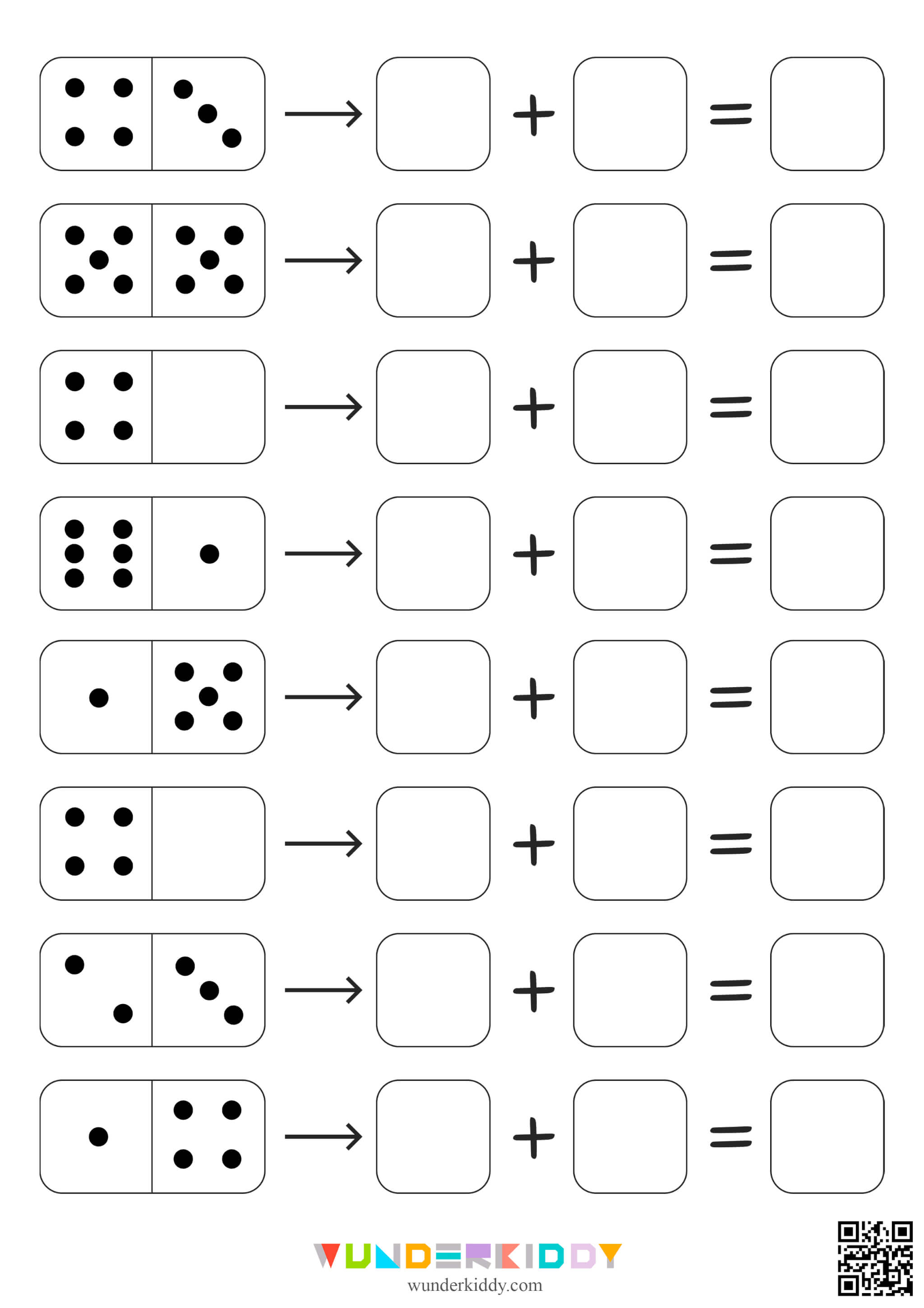 Domino Addition Within 10 Worksheets - Image 3