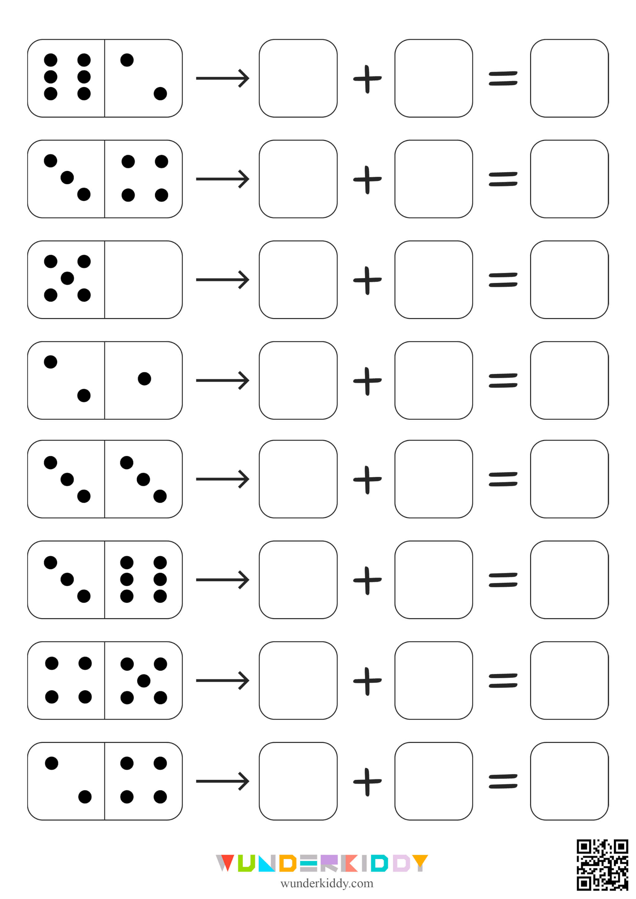 Domino Addition Within 10 Worksheets - Image 4