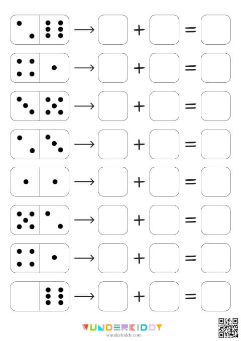 Fichas de sumas con dominós - Imagen 5