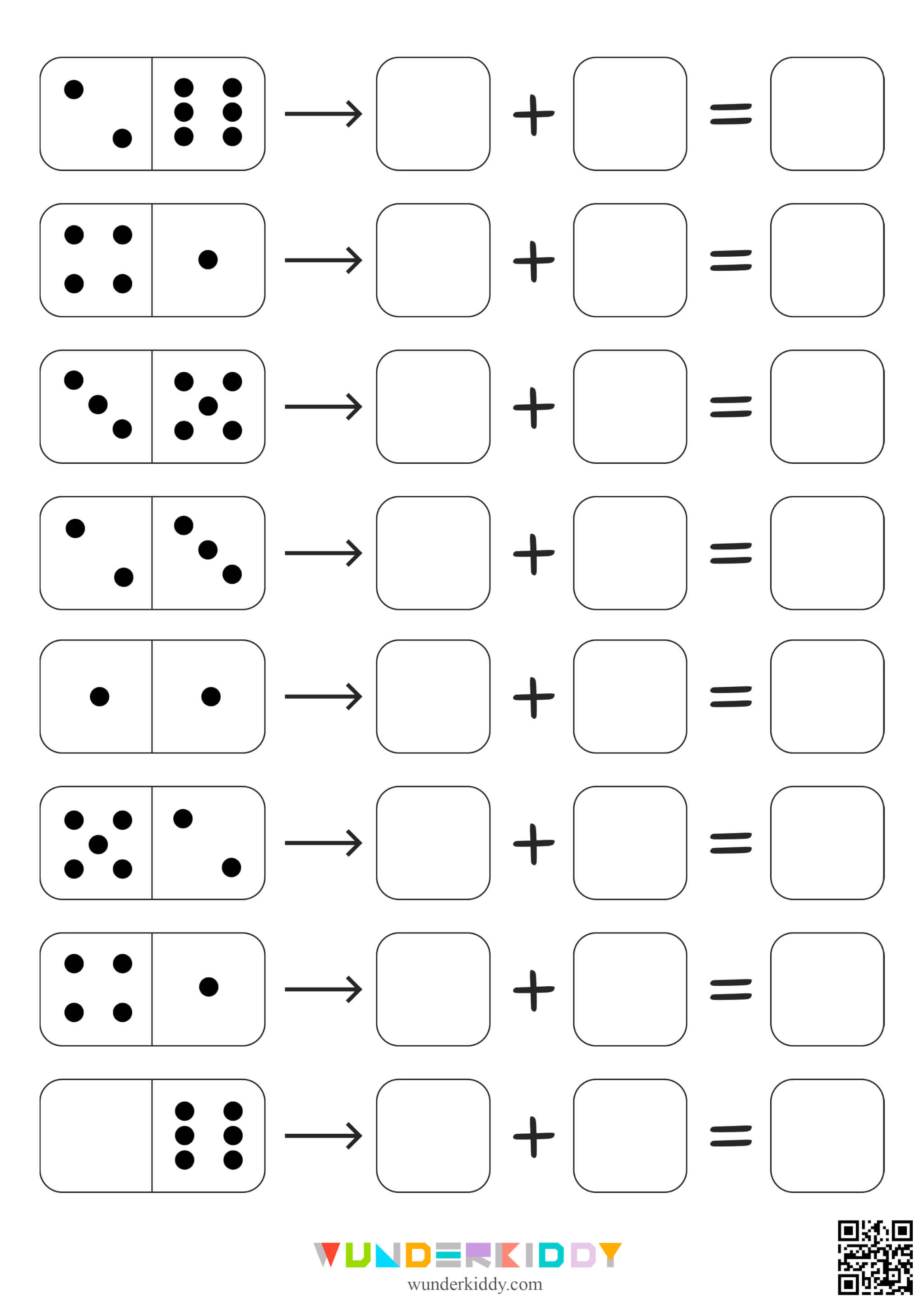Domino Addition Within 10 Worksheets - Image 5