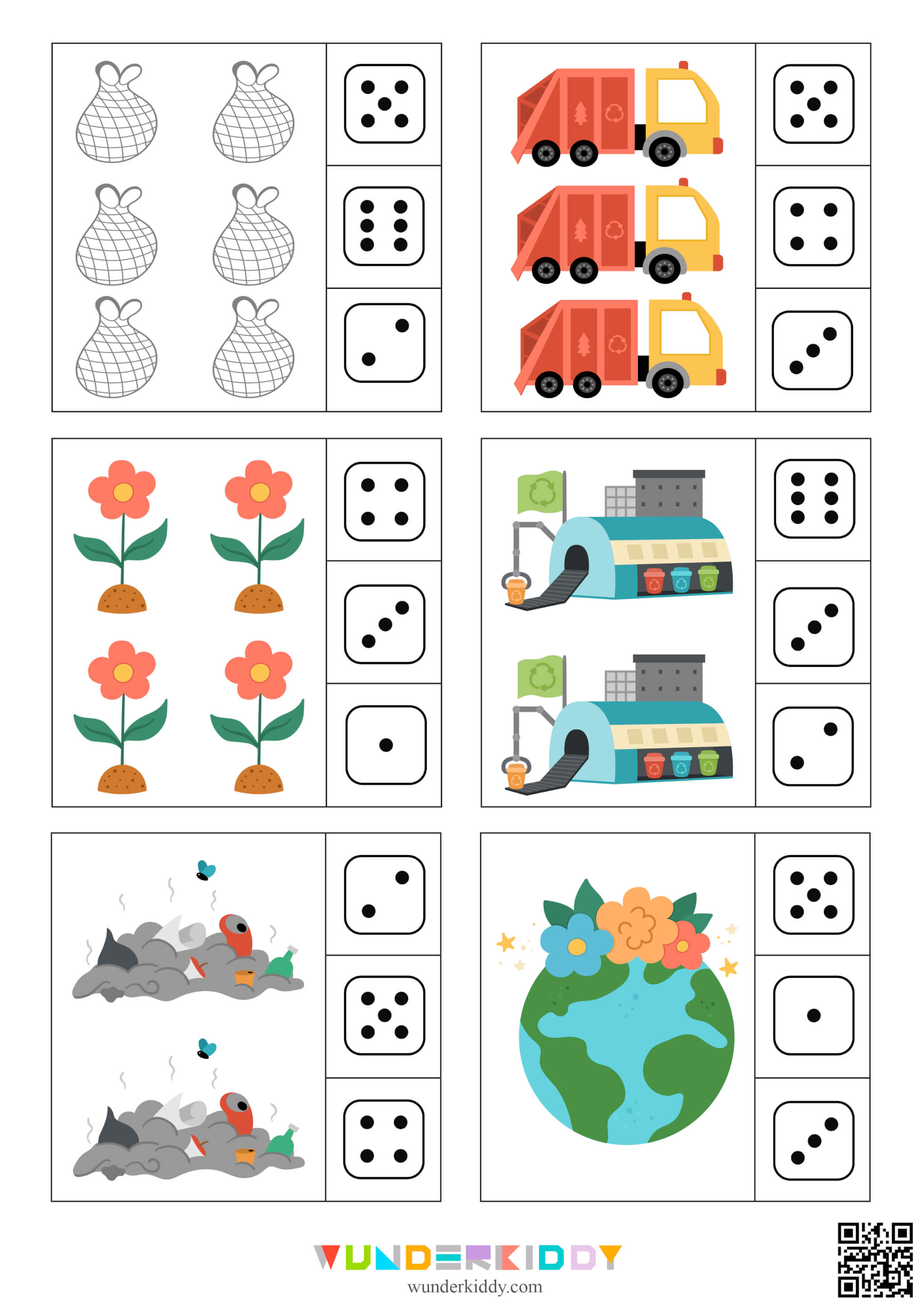 Earth Day Math Activity: Counting to 6 - Image 2
