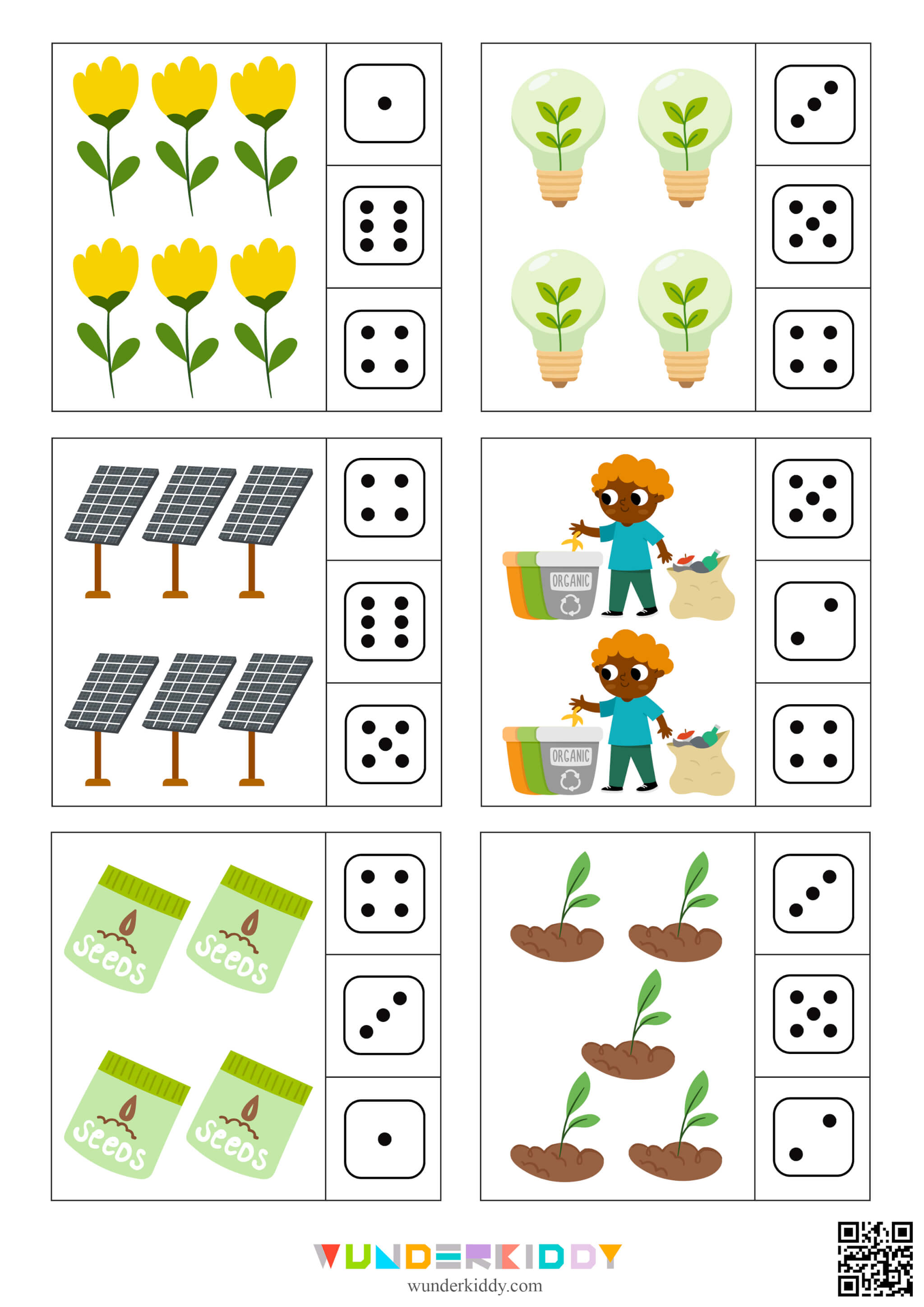 Earth Day Math Activity: Counting to 6 - Image 3