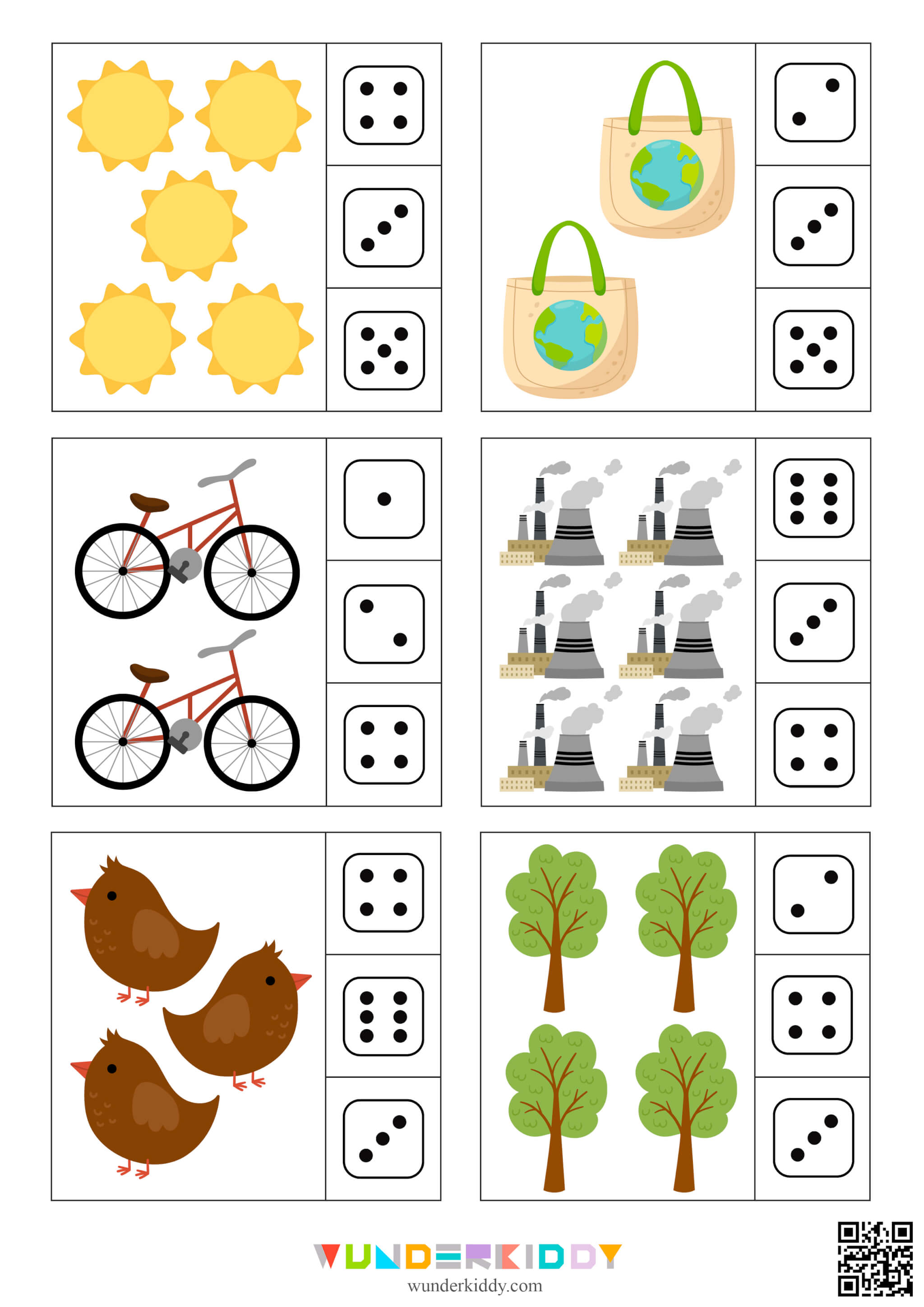 Earth Day Math Activity: Counting to 6 - Image 4