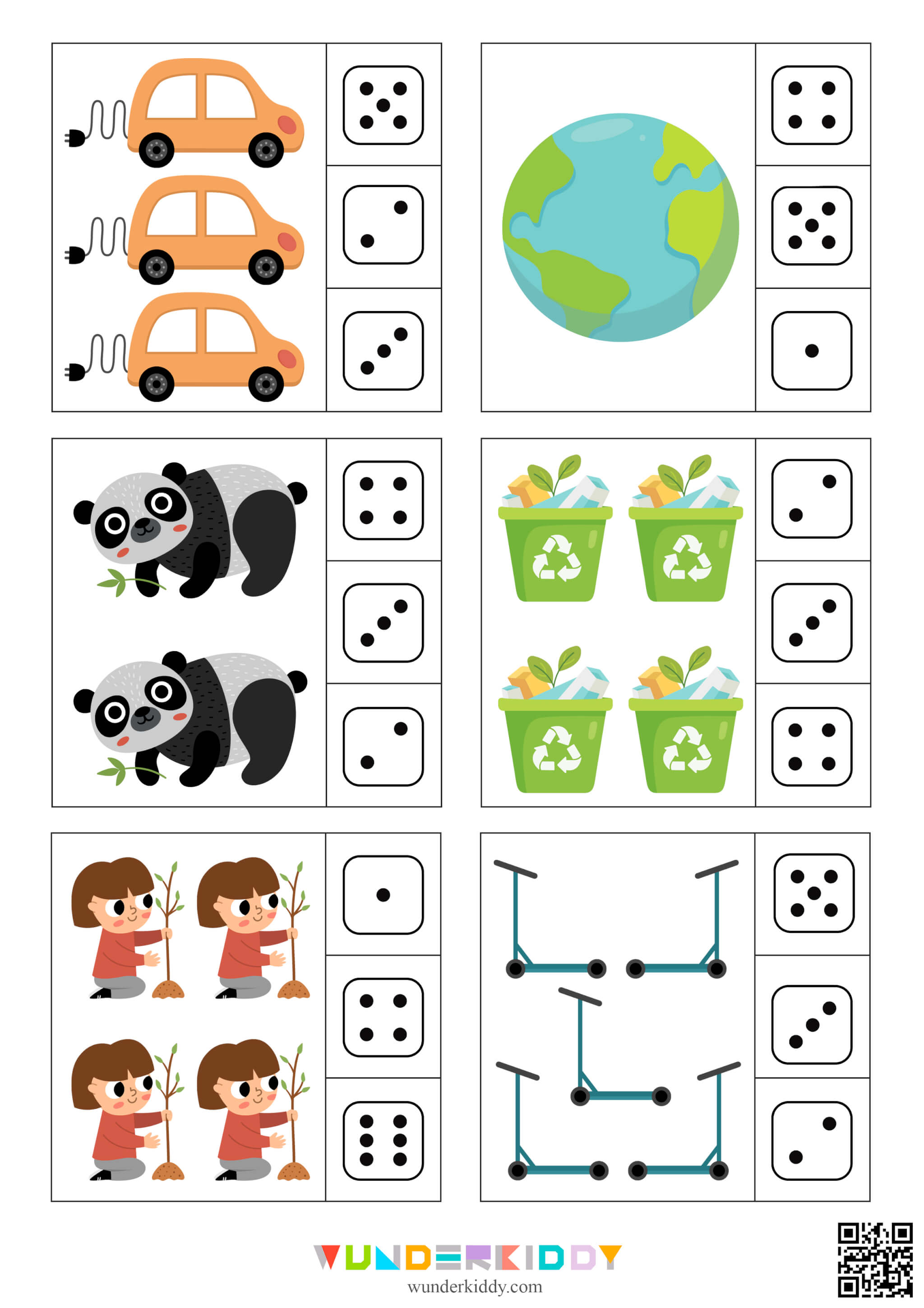 Earth Day Math Activity: Counting to 6 - Image 5