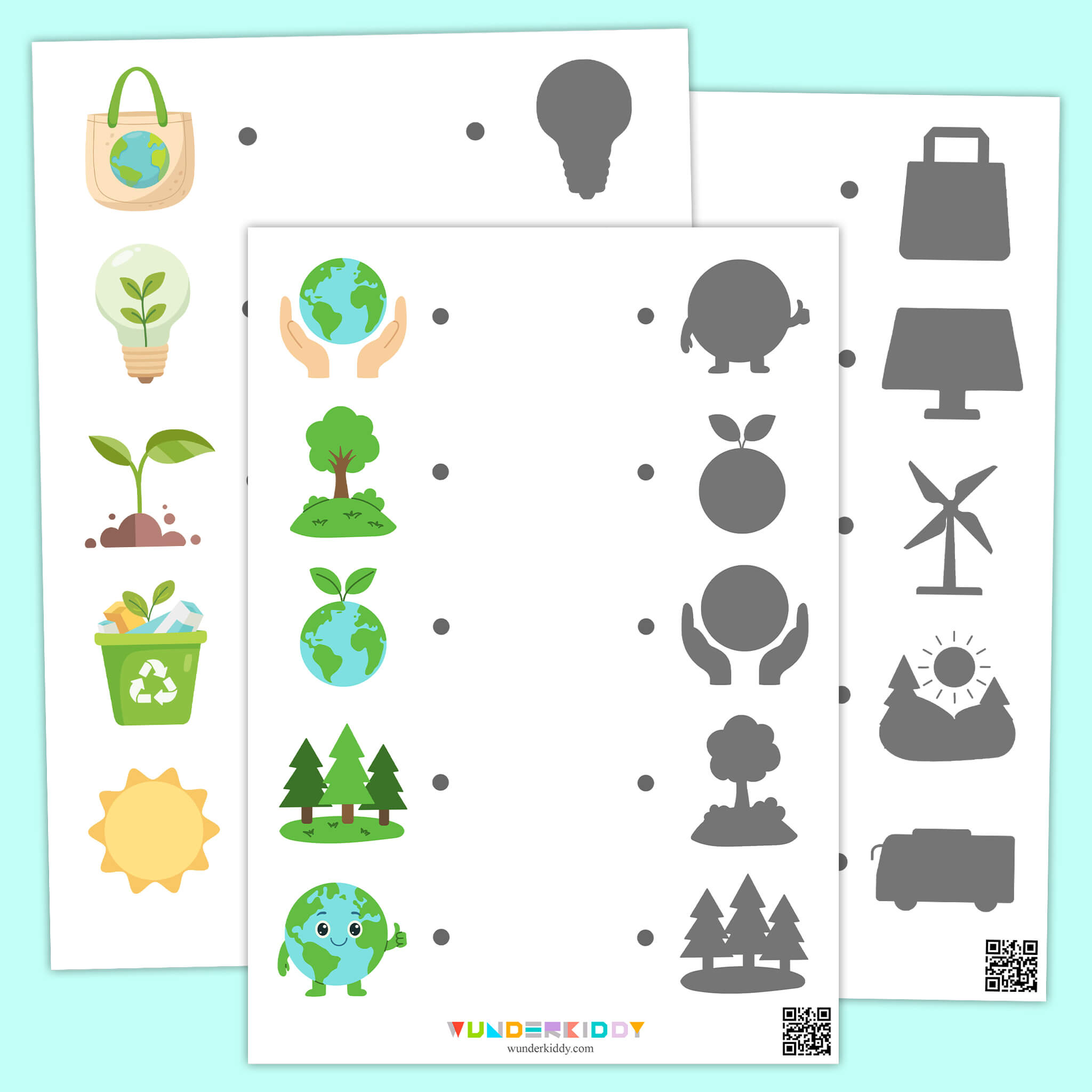 Earth Day Shadow Matching Activity