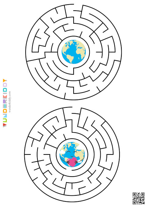 Printable Earth Day Maze Activity Sheet for Kindergarten