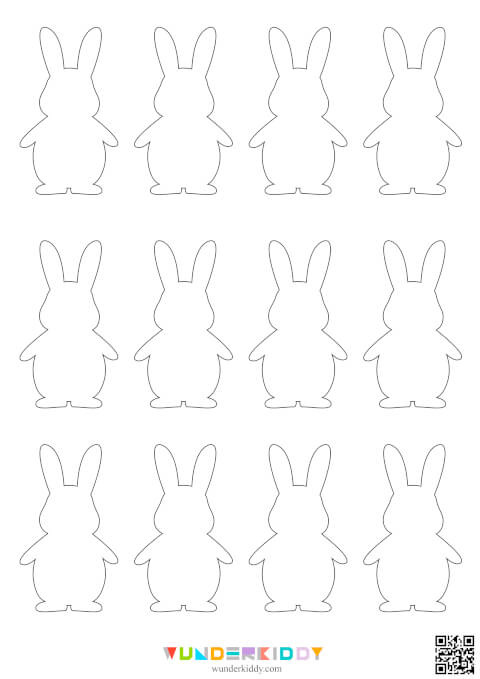 Printable Easter Bunny Cut Out Paper Craft Template for Kids