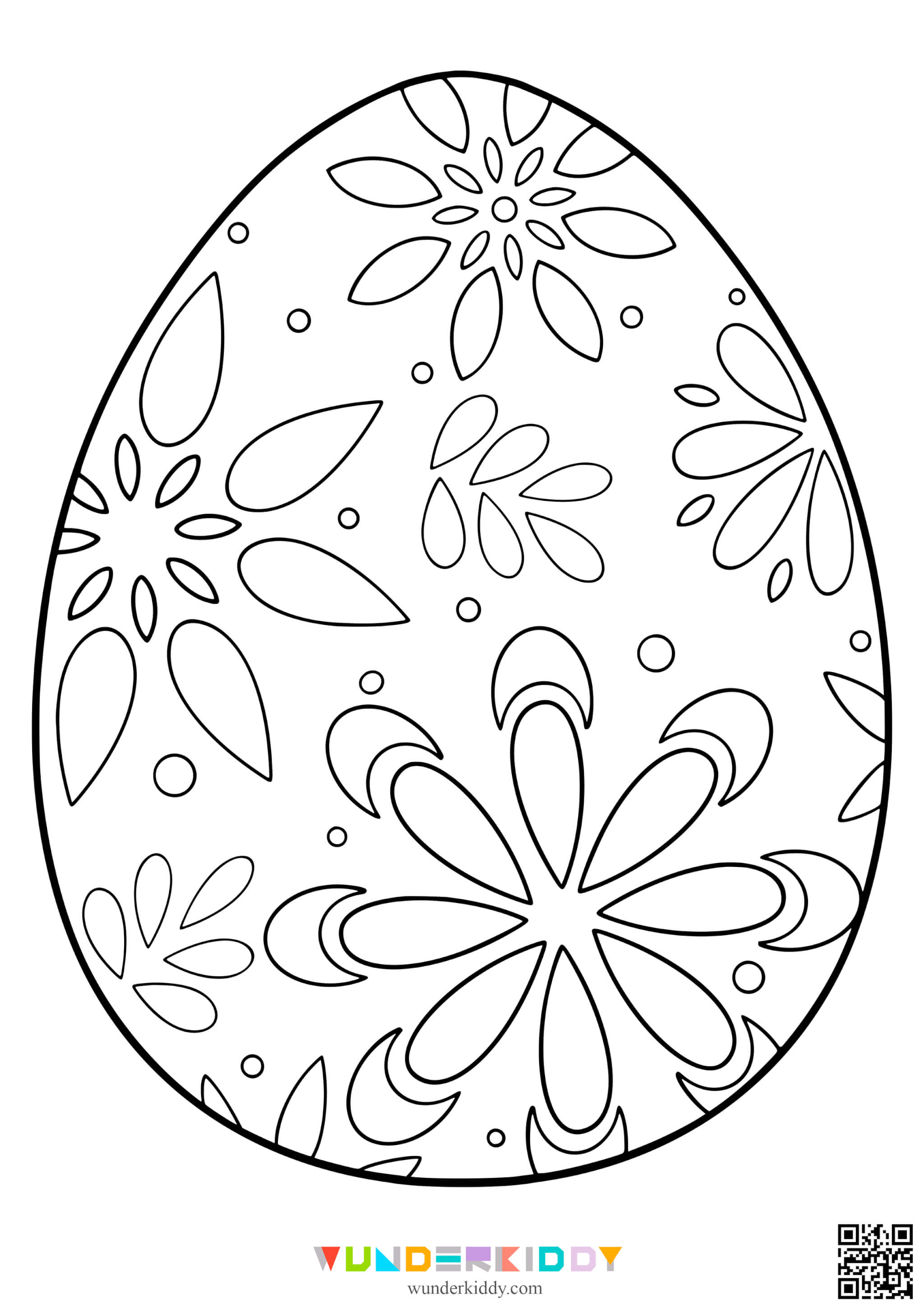 Easter Egg Template Colouring Page - Image 3
