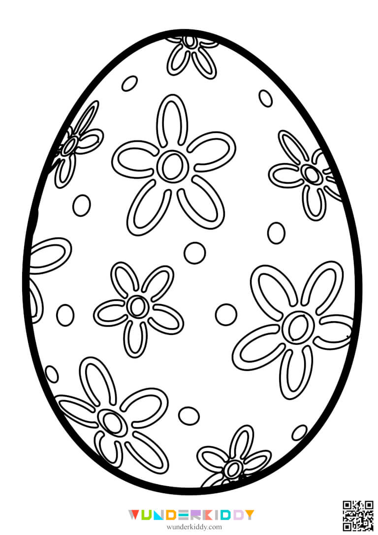 Printable Easter Egg Template and Colouring Page PDF