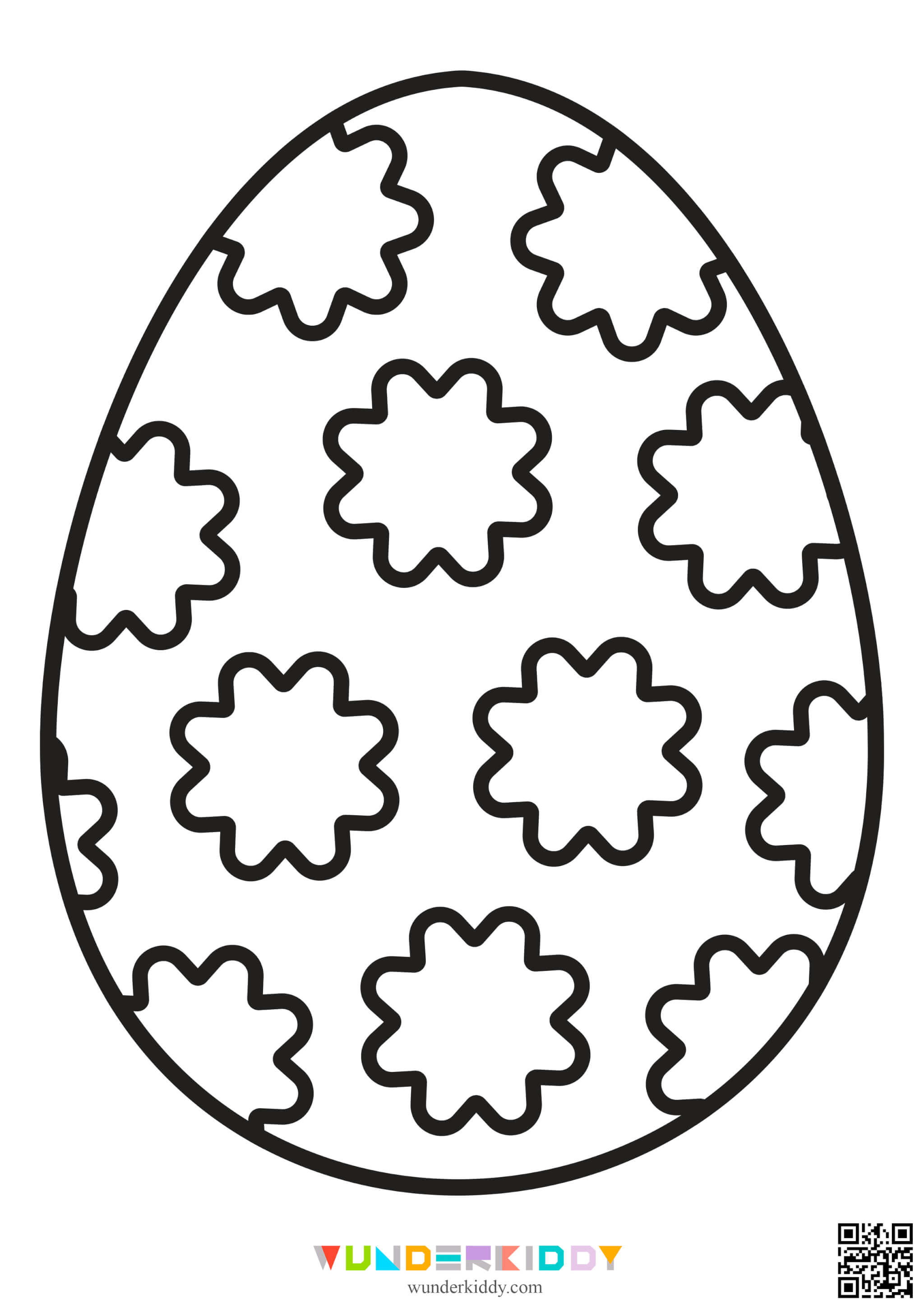 Printable Easter Egg Template and Colouring Page PDF