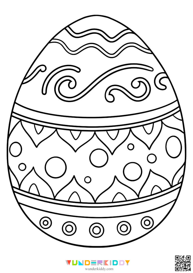 Printable Easter Egg Template and Colouring Page PDF