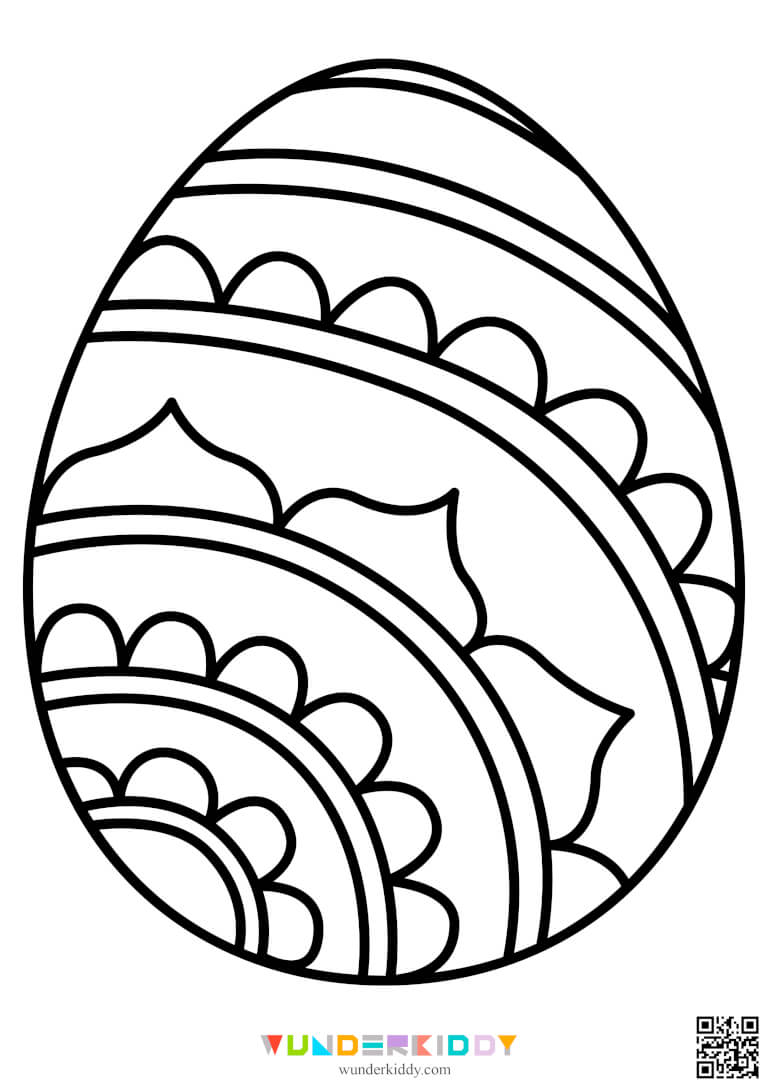 Printable Easter Egg Template and Colouring Page PDF