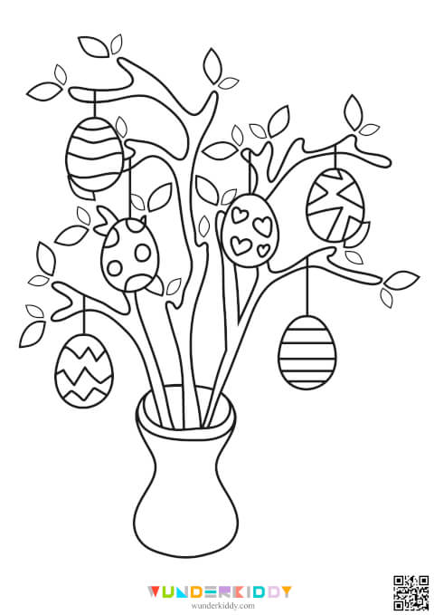 Раскраски «Пасхальные яйца» для детей - Изображение 4