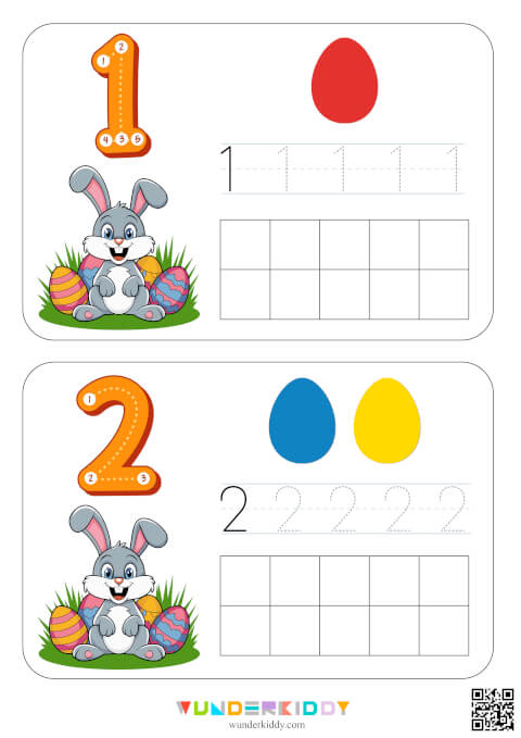 Easter Number Cards 1-10: Count Trace and Write - Image 2