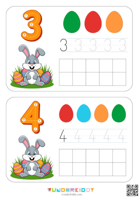 Easter Number Cards 1-10: Count Trace and Write - Image 3