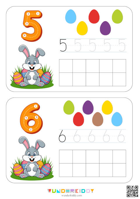 Easter Number Cards 1-10: Count Trace and Write - Image 4