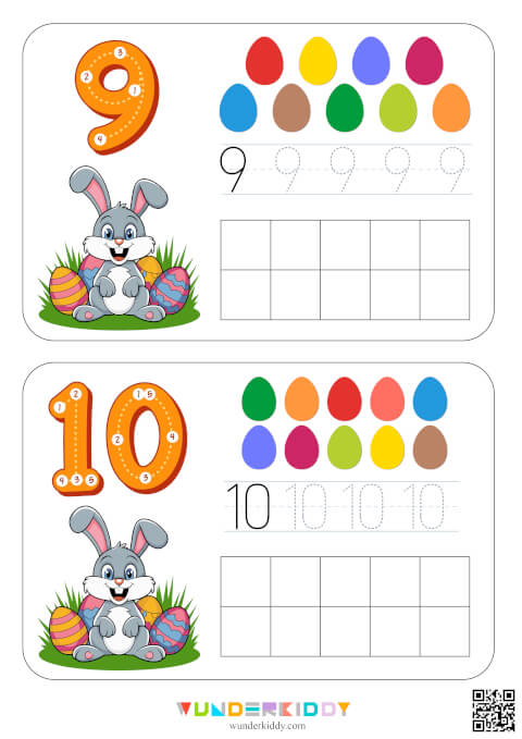 Easter Number Cards 1-10: Count Trace and Write - Image 6