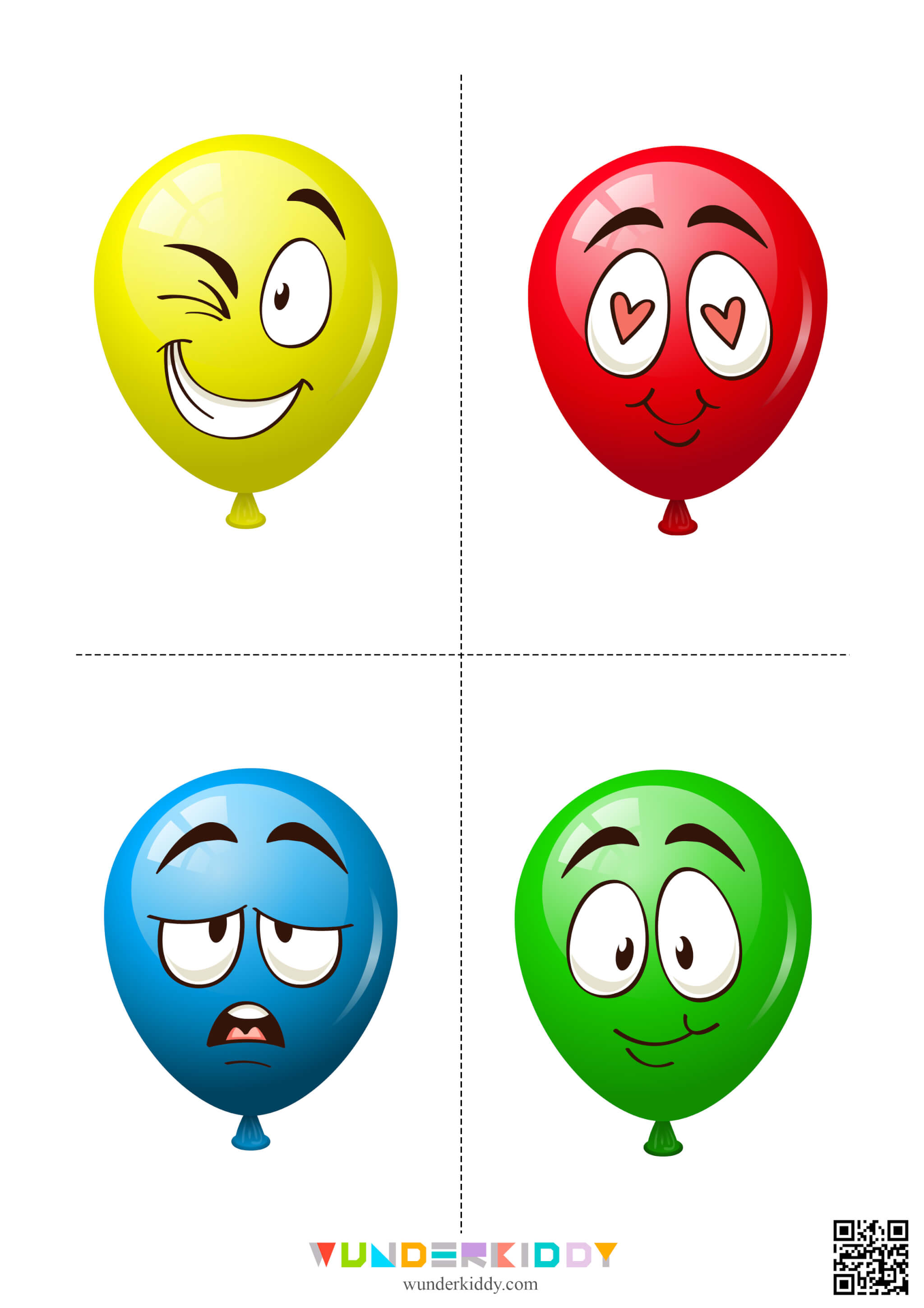 Карточки «Воздушные шарики» с эмоциями - Изображение 2