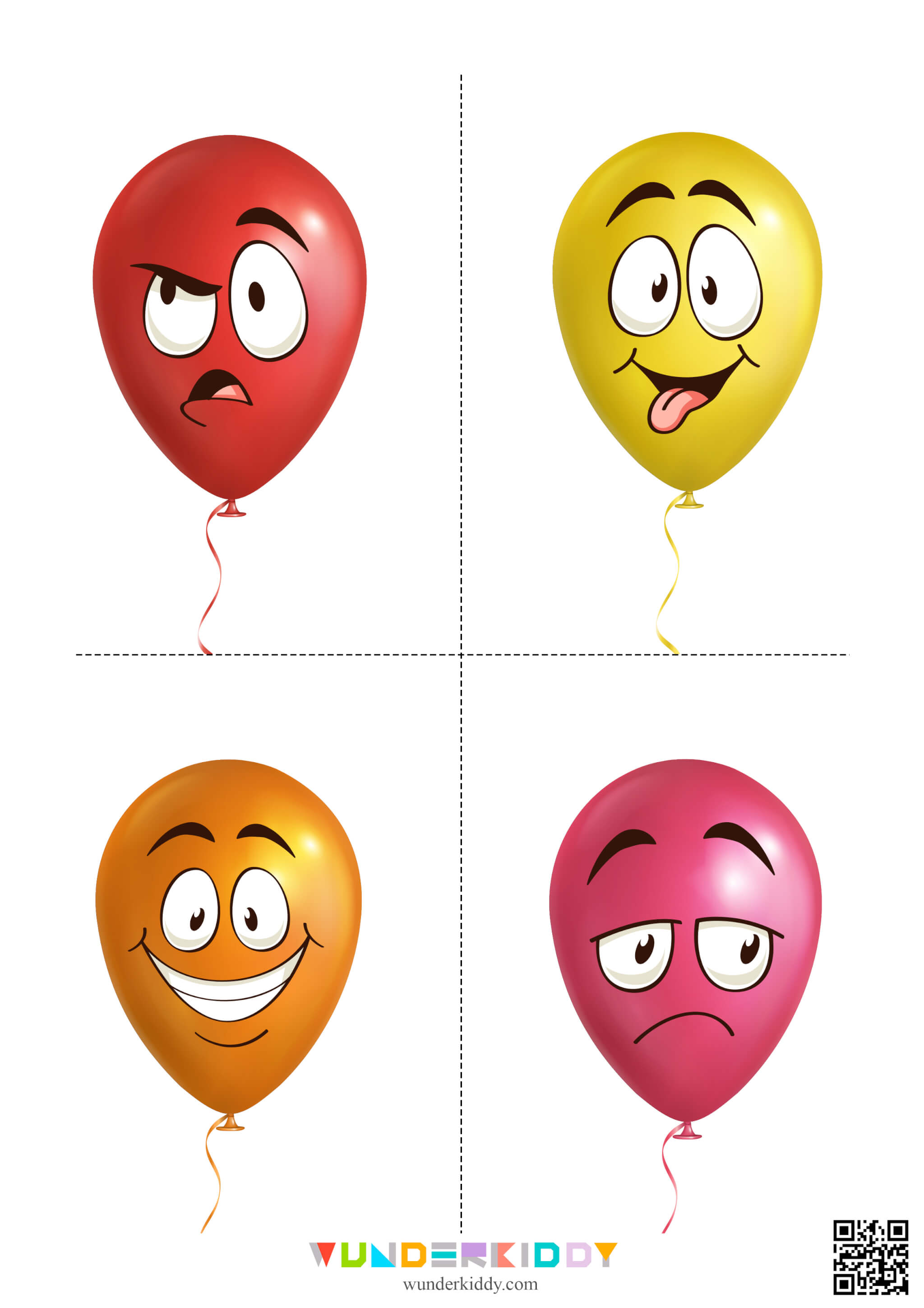 Карточки «Воздушные шарики» с эмоциями - Изображение 3