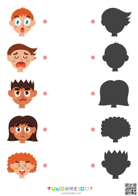 Emotions & Hairstyles Shadows Worksheet - Image 4
