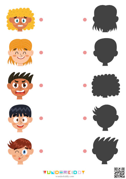 Emotions & Hairstyles Shadows Worksheet - Image 6