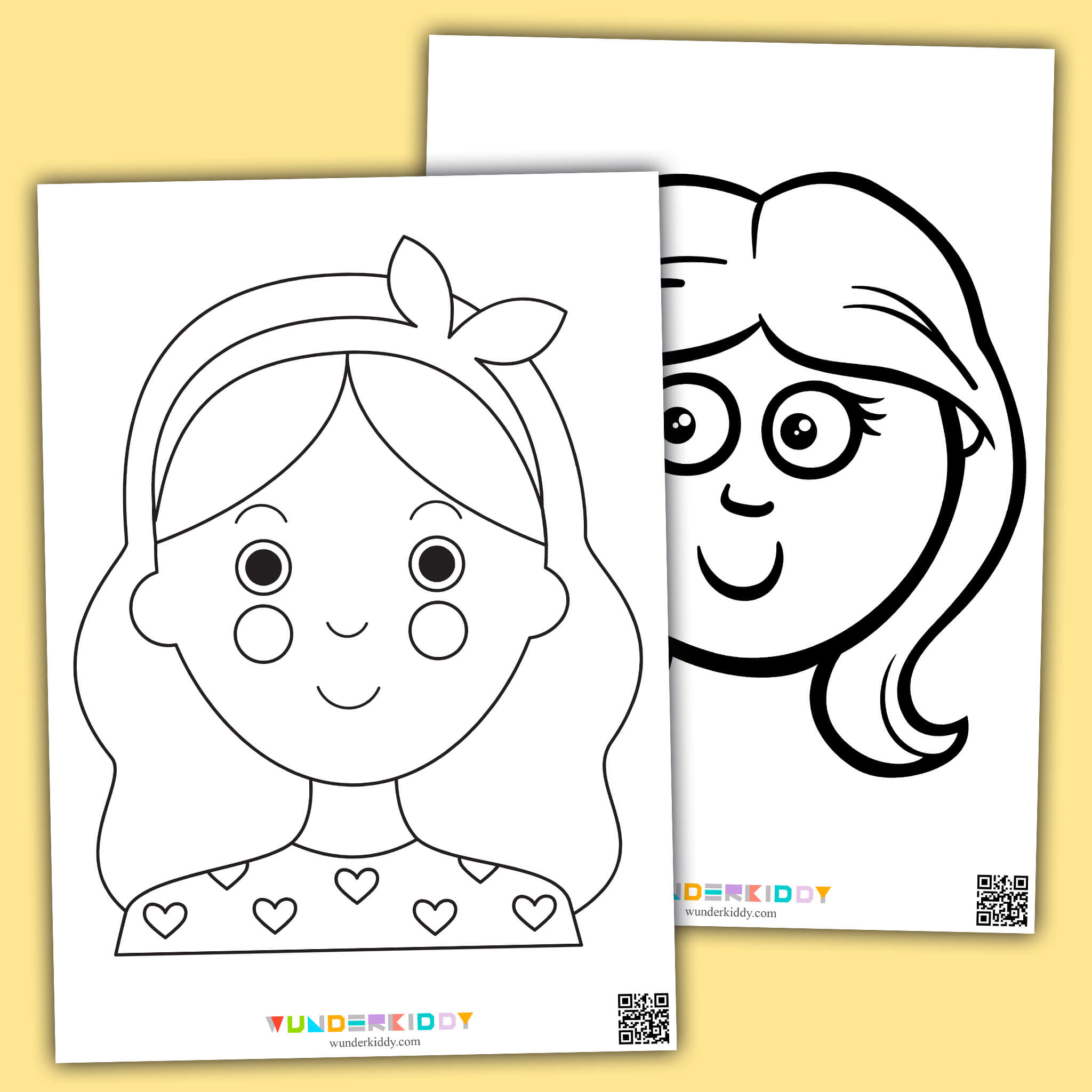 Розмальовки «Обличчя» для дітей