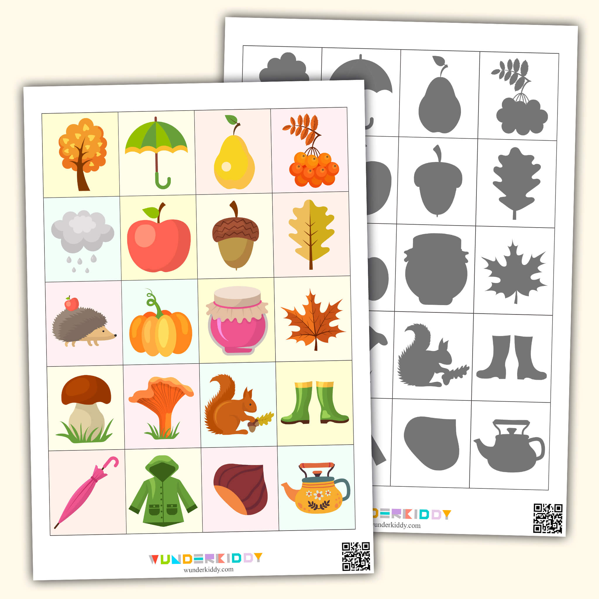 Printable Fall Tree Shape Matching Activity for Toddlers