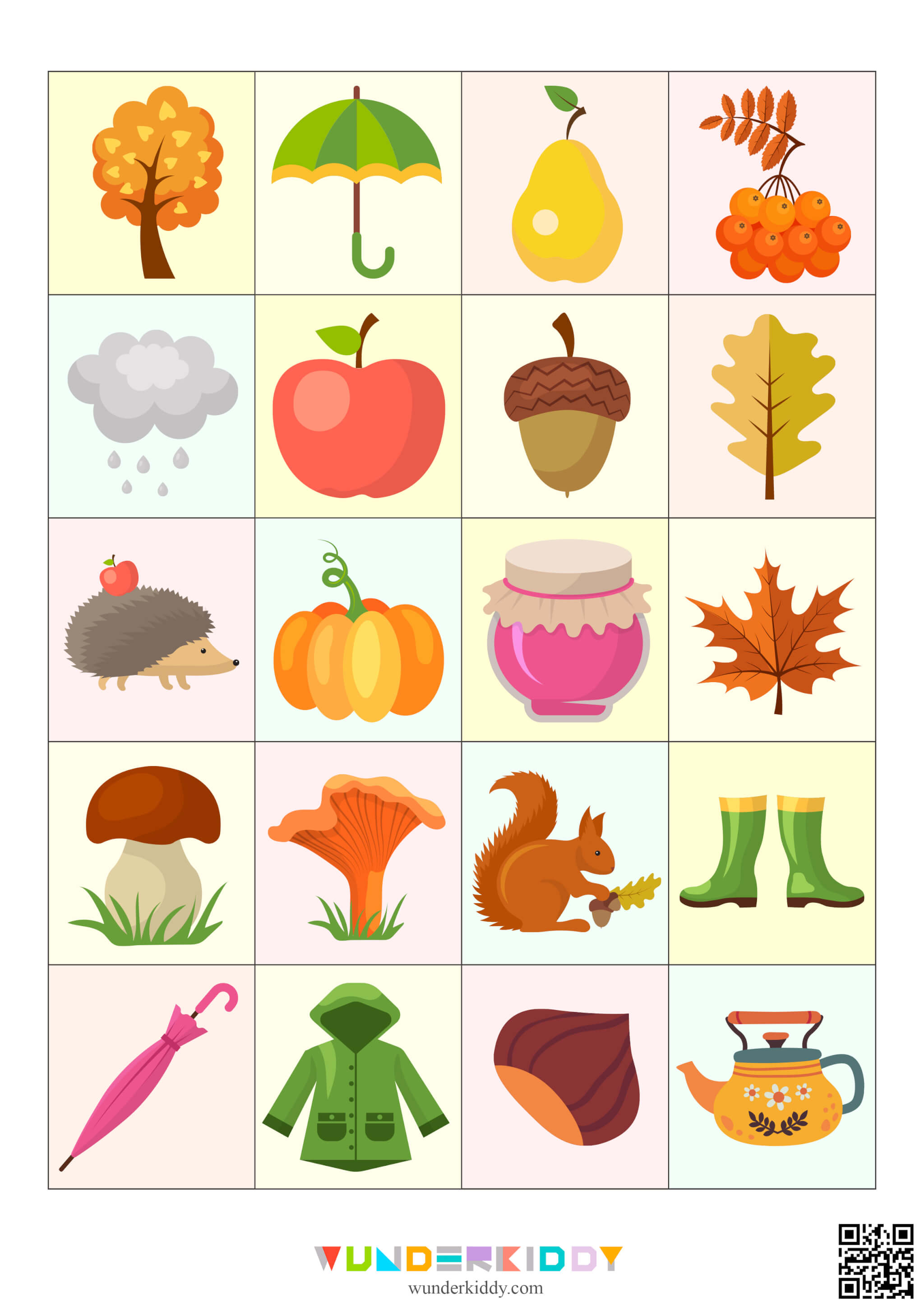 Printable Fall Matching Game  Matching games, Fall activities for