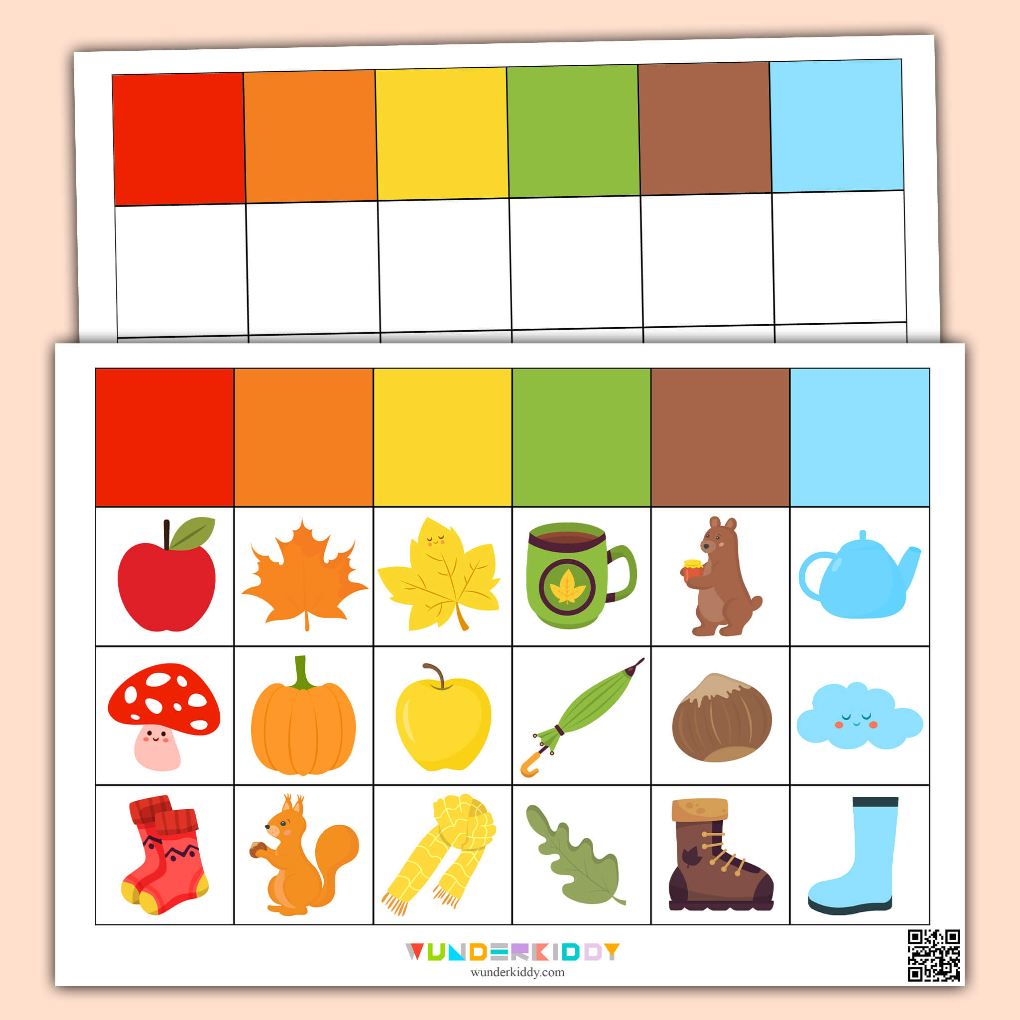 Zuordnungsspiel «Herbstfarben lernen»